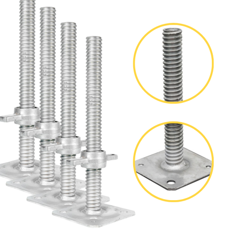 Adjustable foot Ø38 0.40m 4pcs