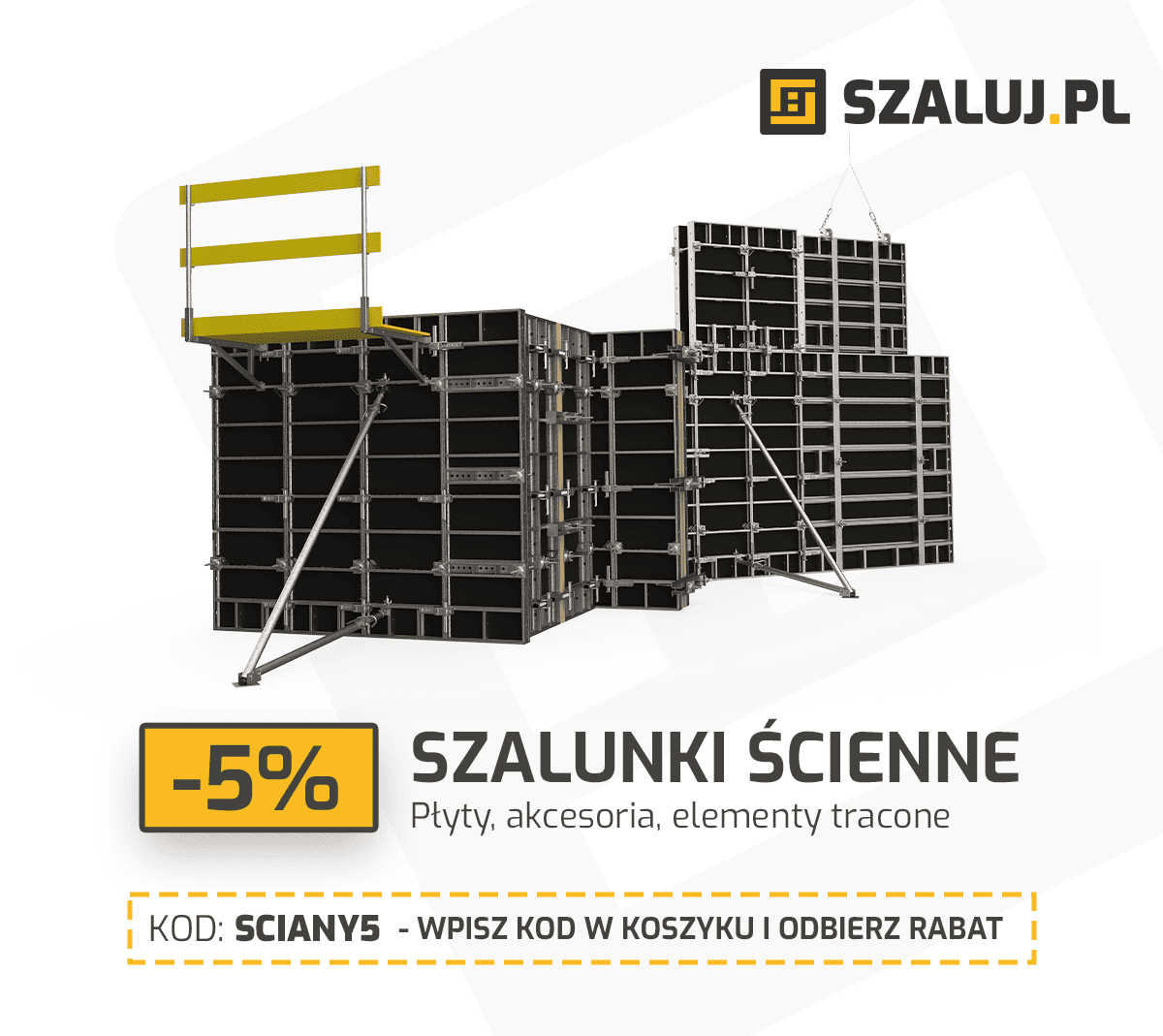 Szalunki ścienne w promocji 5% - szaluj.pl